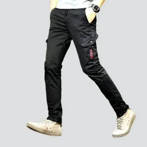 Slim mid-waist men's jeans pants