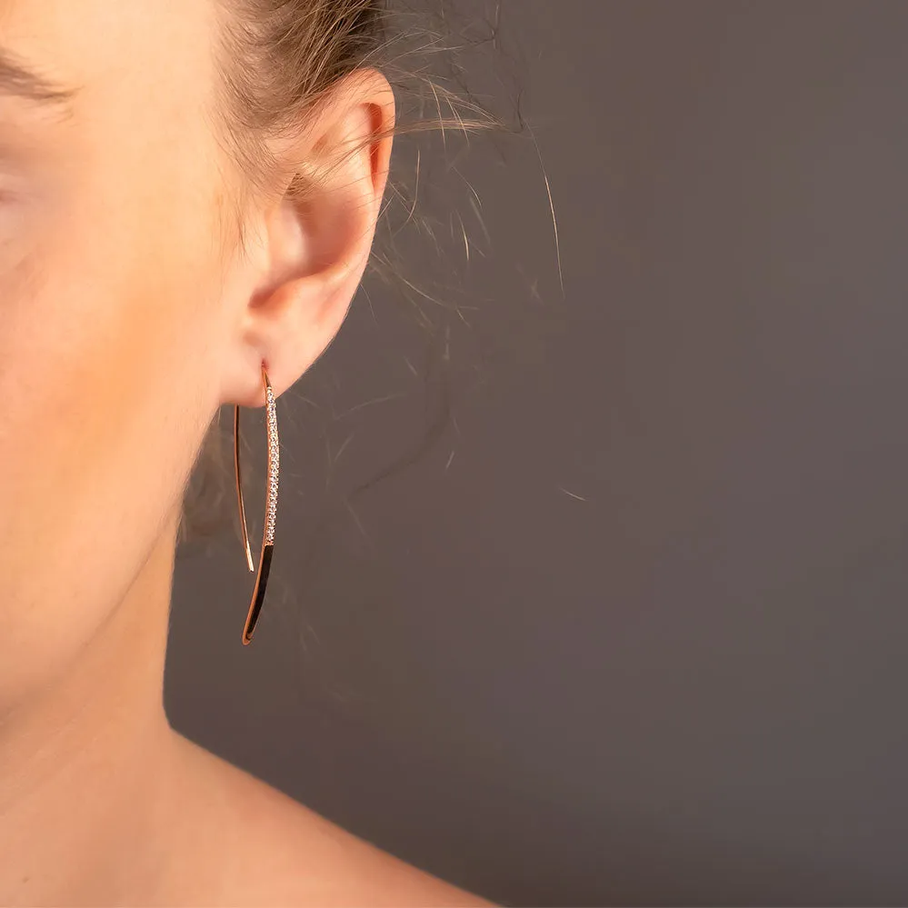 Slim Pavé Hook Earrings