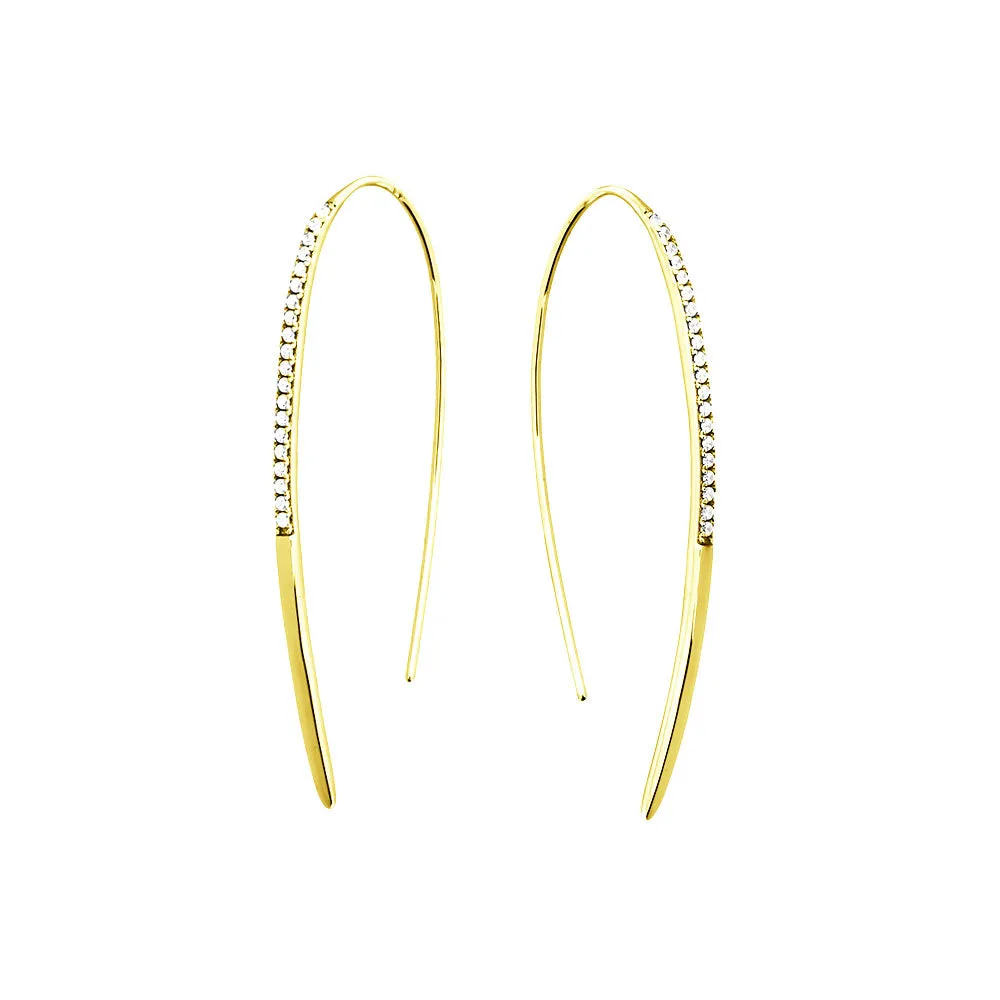 Slim Pavé Hook Earrings