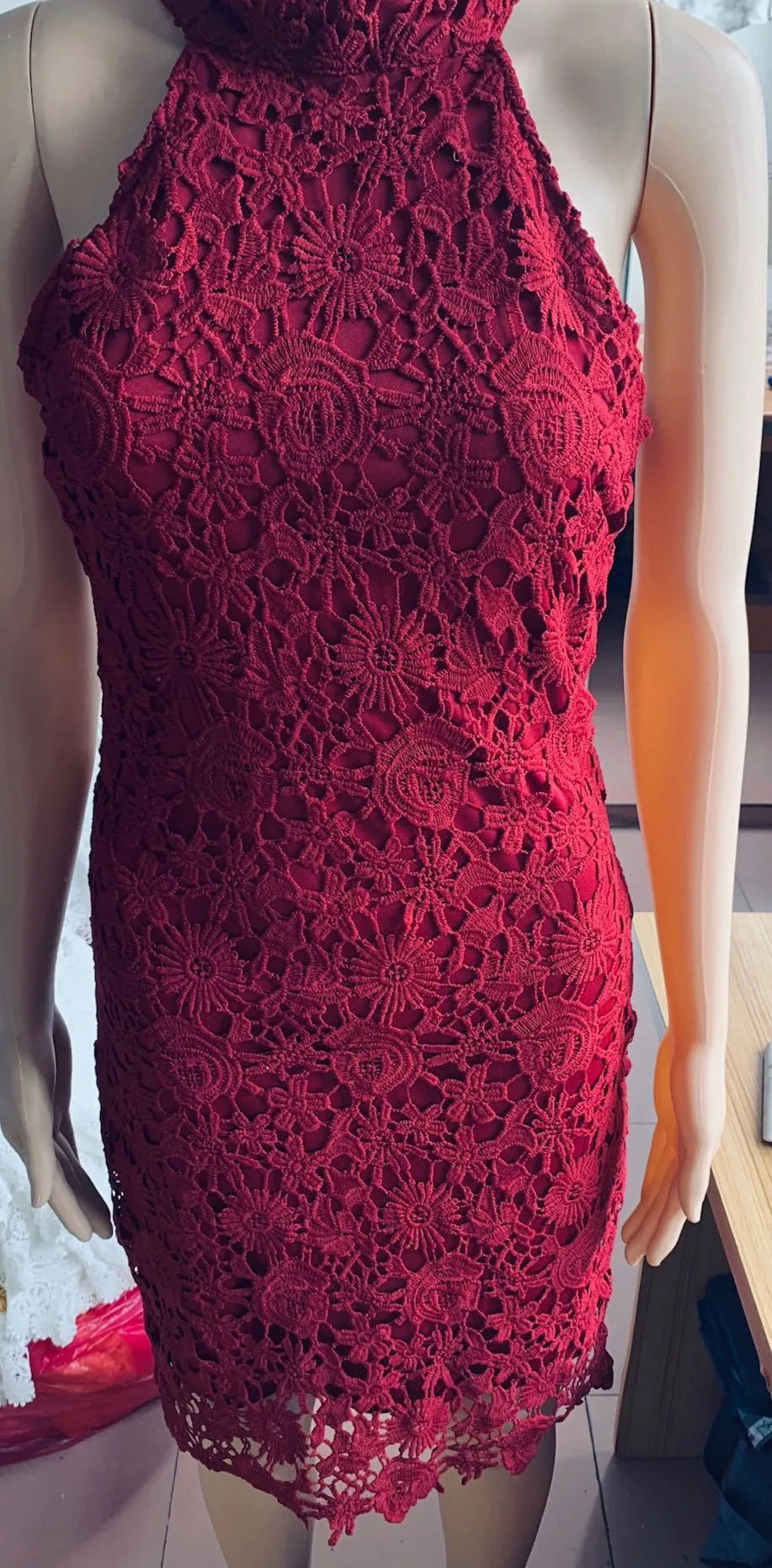 Slim Pencil Skirt Sexy Sleeveless Skirt Lace Dress