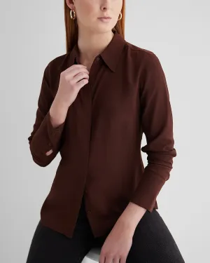 Slim Portofino Shirt in Rich Mocha