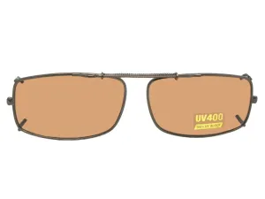 Slim Rectangle Shape Non Polarized Amber Clip-on Sunglasses