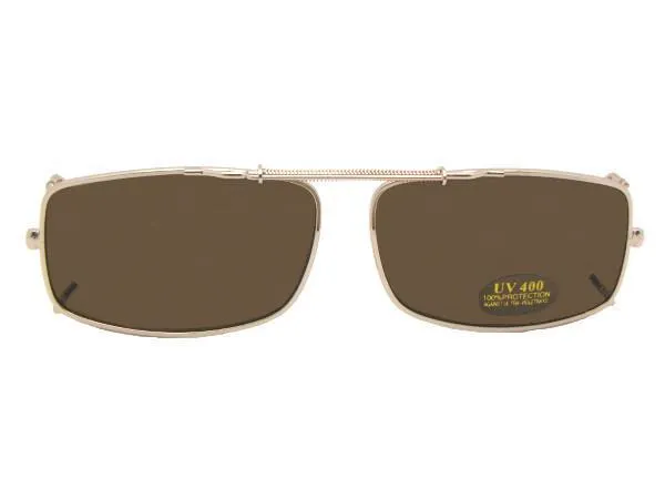 Slim Rectangle Shape Non Polarized Clip-on Sunglasses