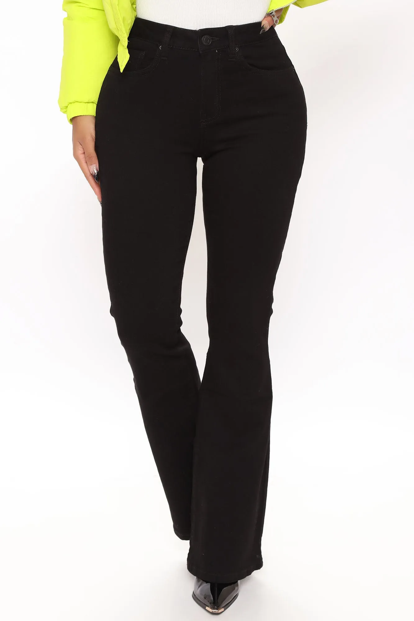 Slimming Flare Jeans - Black