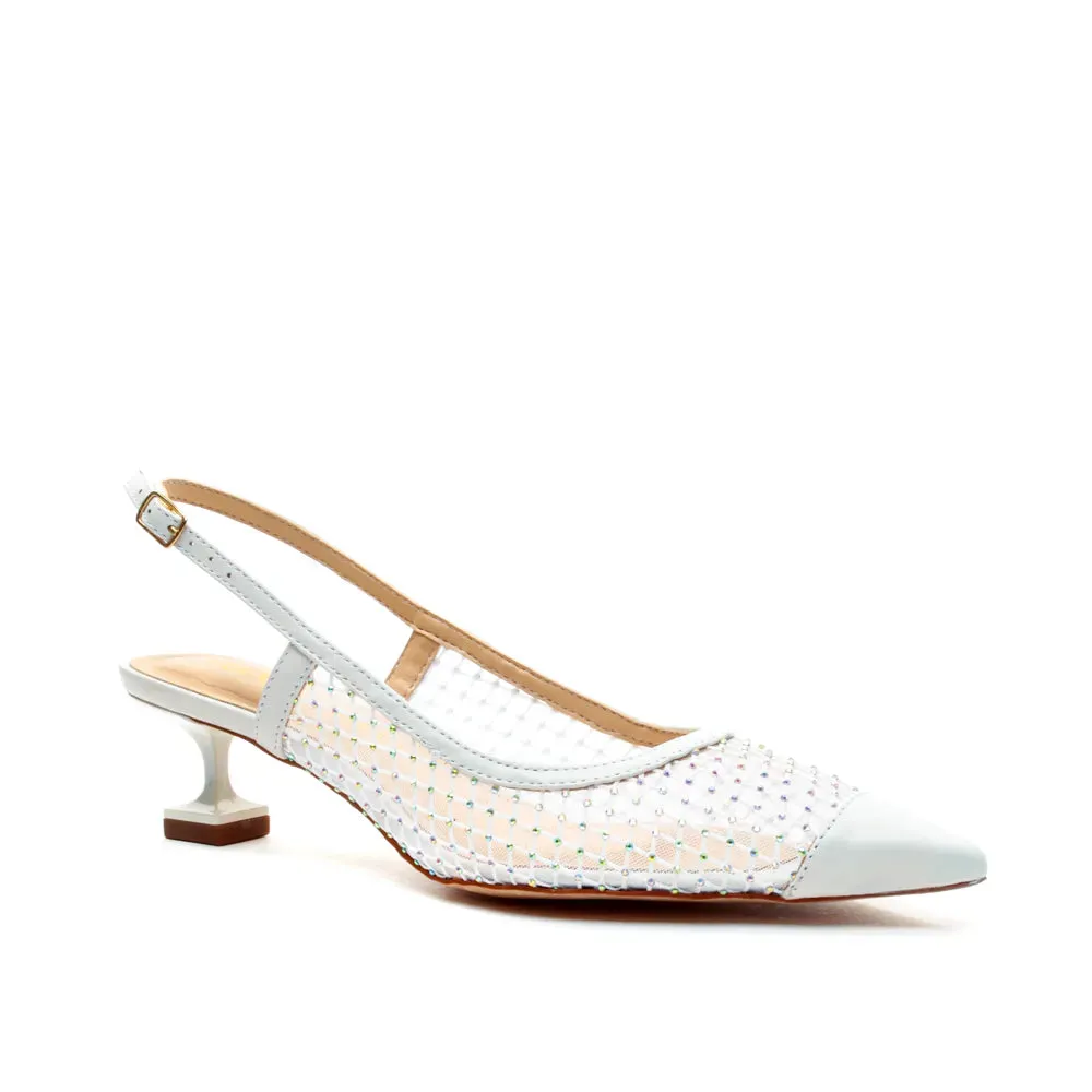 Slingback Cecconello Br Chanel Tela Com Brilho