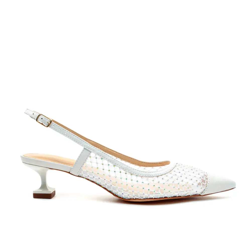 Slingback Cecconello Br Chanel Tela Com Brilho