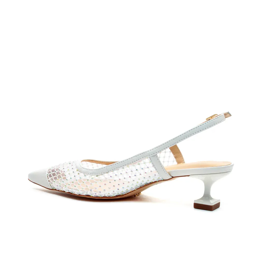 Slingback Cecconello Br Chanel Tela Com Brilho