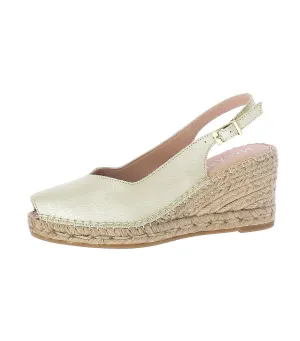 Slingback Wedge Espadrilles Metallic Gold