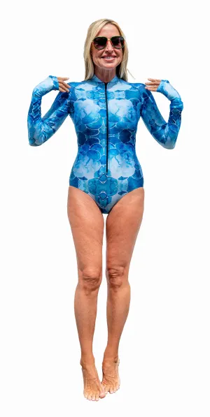 SlipIns Long Sleeve Bathing Suit - Azul