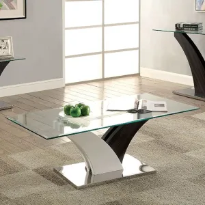 SLOANE White/Dark Gray/Chrome Coffee Table