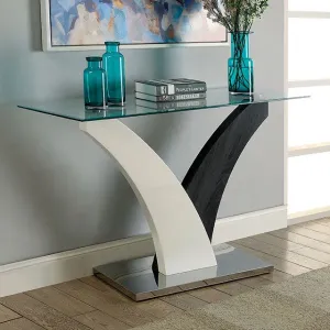 SLOANE White/Dark Gray/Chrome Sofa Table