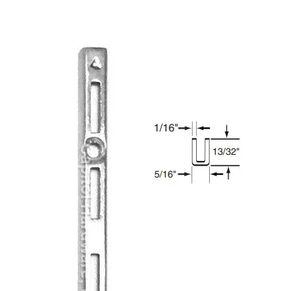 Slotted Wall Standard, A-line, Slim Profile, 60", Medium Duty (16ga), Zinc