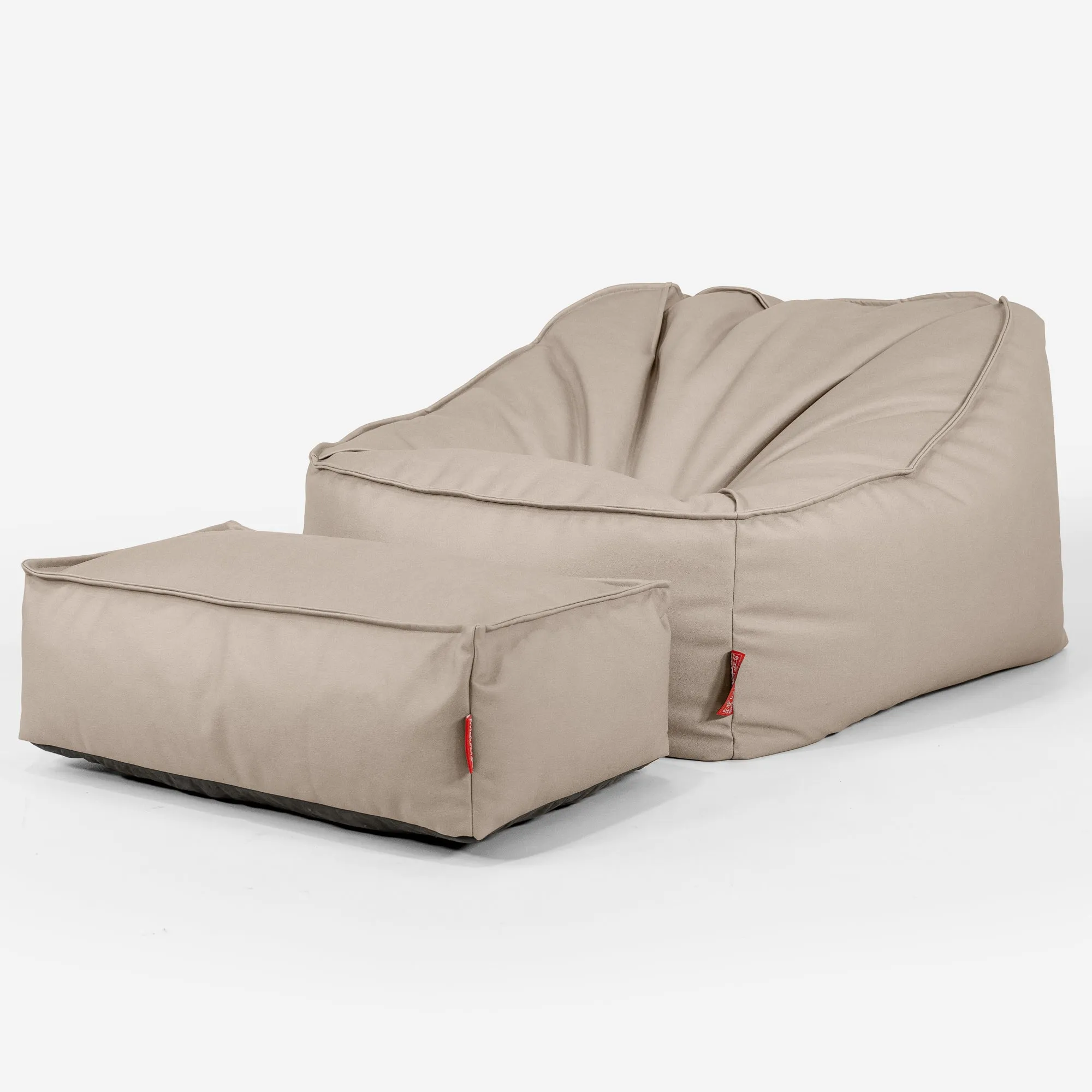 Sloucher Bean Bag Chair - Vegan Leather Ivory