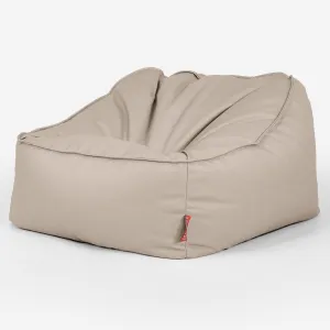 Sloucher Bean Bag Chair - Vegan Leather Ivory