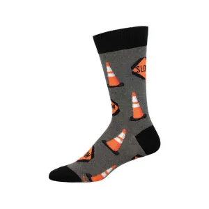 Slow For The Cone Zone Crew Socks - Mens