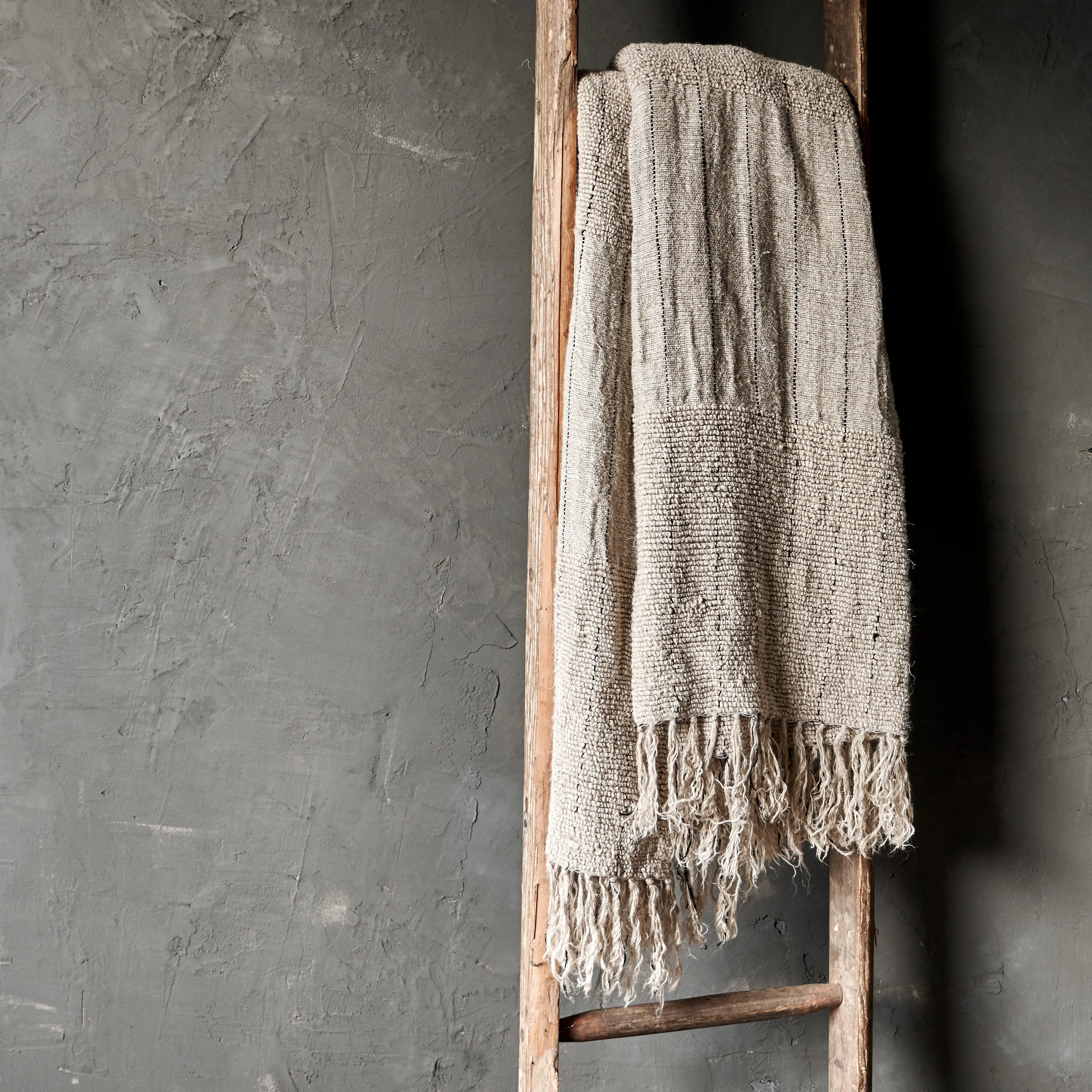 Slubby Handwoven Linen Throw