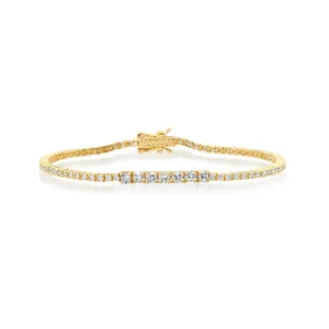 Small 4-Prong Diamond Tennis Bracelet with Large Diamond Accent