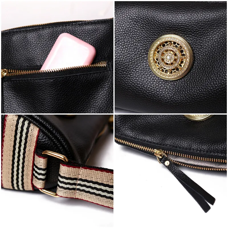 Small and Compact Crossbody Bag with Rotating Charm Accent