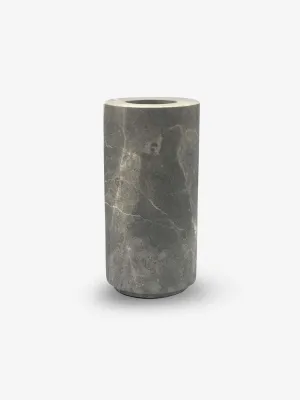 Small Buzze Cylindrical Vase in Grigio Antico Marble by Michael Verheyden