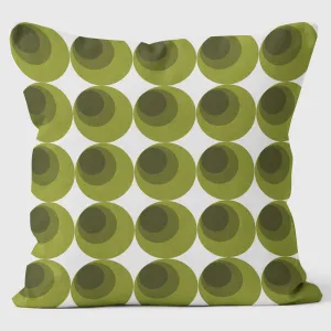 Small Circles Green - Abstract Cushion