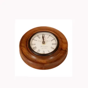 Small Classic Round Handmade Wooden Designer Clock