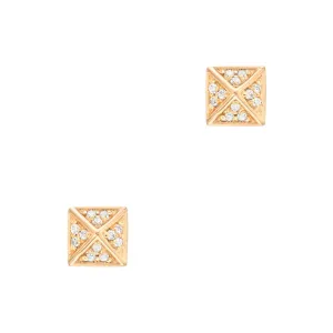 Small Diamond Pyramid Post Earrings