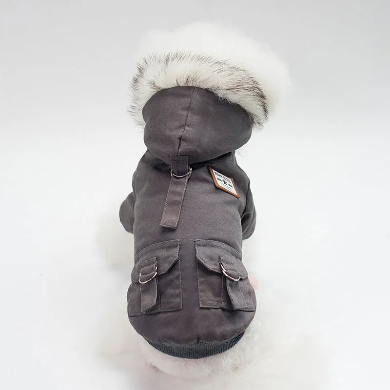 Small Dog Coats, Warm Fleece Cold Weather Coats for Small to Medium Dogs with Harness Hole 