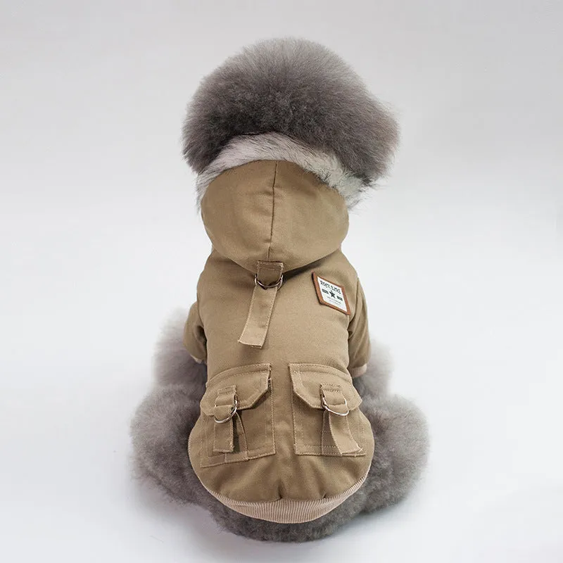 Small Dog Coats, Warm Fleece Cold Weather Coats for Small to Medium Dogs with Harness Hole 