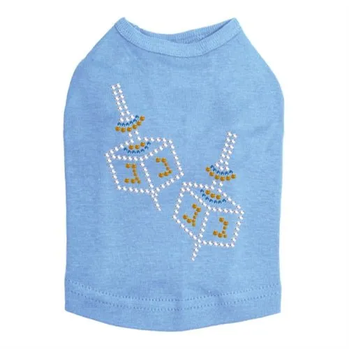 Small Dreidel Blue, Silver, Gold Rhinestuds Tank Top - Many Colors