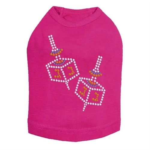 Small Dreidel Blue, Silver, Gold Rhinestuds Tank Top - Many Colors