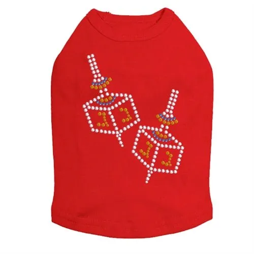 Small Dreidel Blue, Silver, Gold Rhinestuds Tank Top - Many Colors