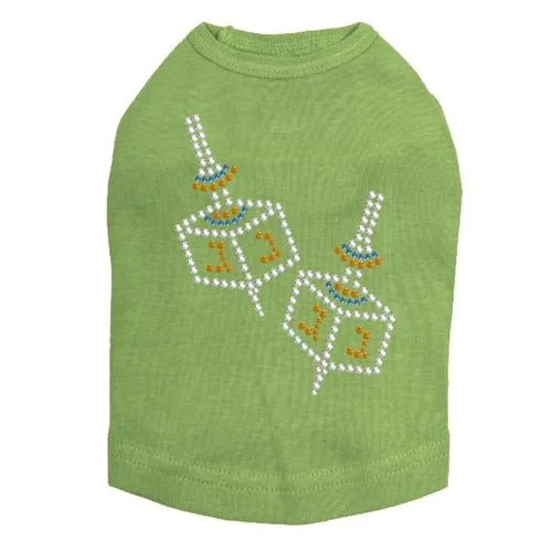 Small Dreidel Blue, Silver, Gold Rhinestuds Tank Top - Many Colors