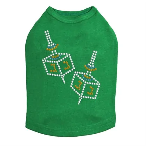 Small Dreidel Blue, Silver, Gold Rhinestuds Tank Top - Many Colors