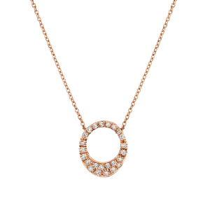 Small Egg Necklace with Full White Pavé Diamonds