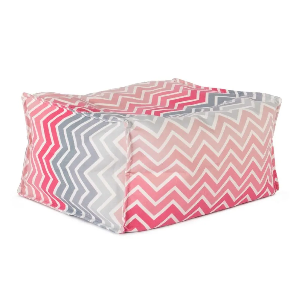 Small Footstool - Geo Print Chevron Pink