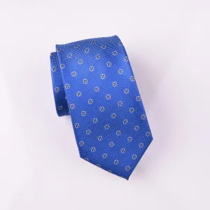 Small Four Leaf Clover Blue Floral Sexy Fashion Woven Tie 3"