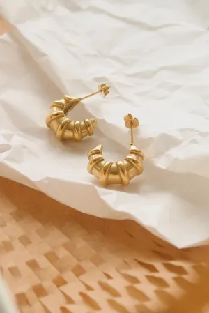 Small Gold Croissant Earring