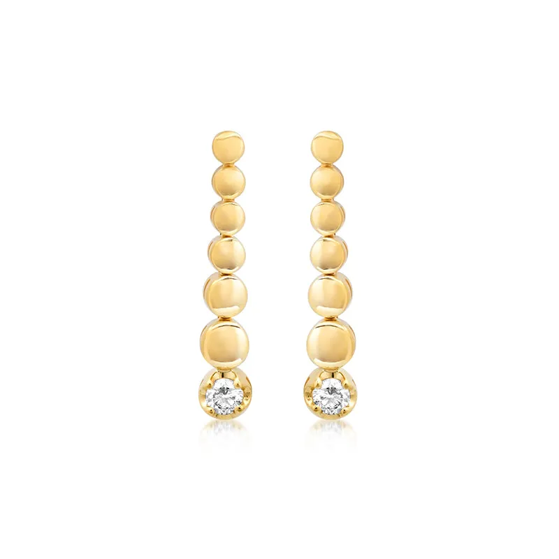 Small Graduated Bezel Tennis Studs with Illusion Set Diamond Accent