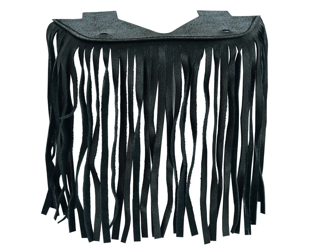 Small Leather Floor Boards with Black Fringe - B1004