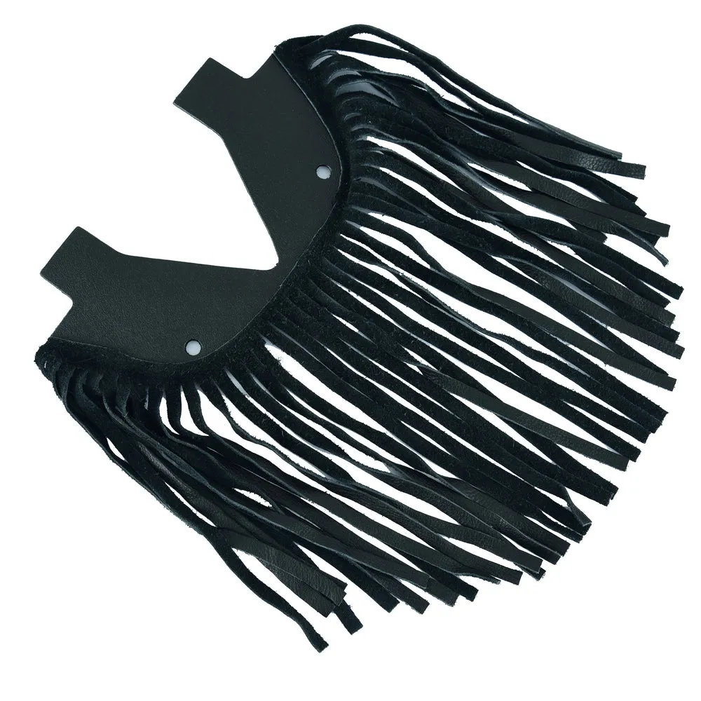 Small Leather Floor Boards with Black Fringe - B1004