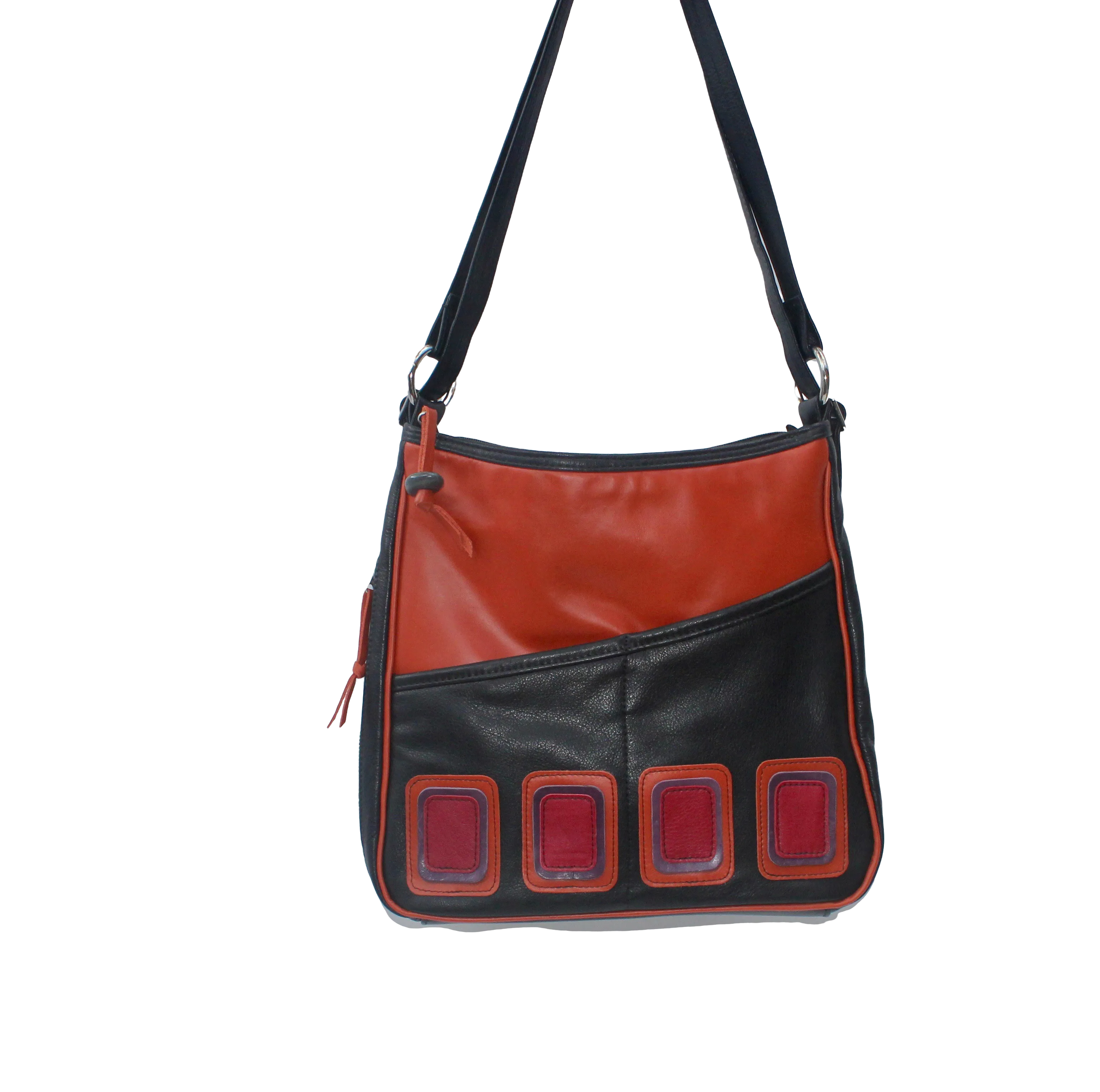 Small Op Art Purse Pack - Functional Convertible Leather Backpack