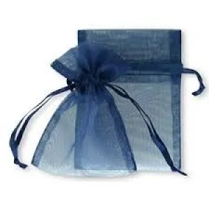 Small Organza Pouches - Navy Blue