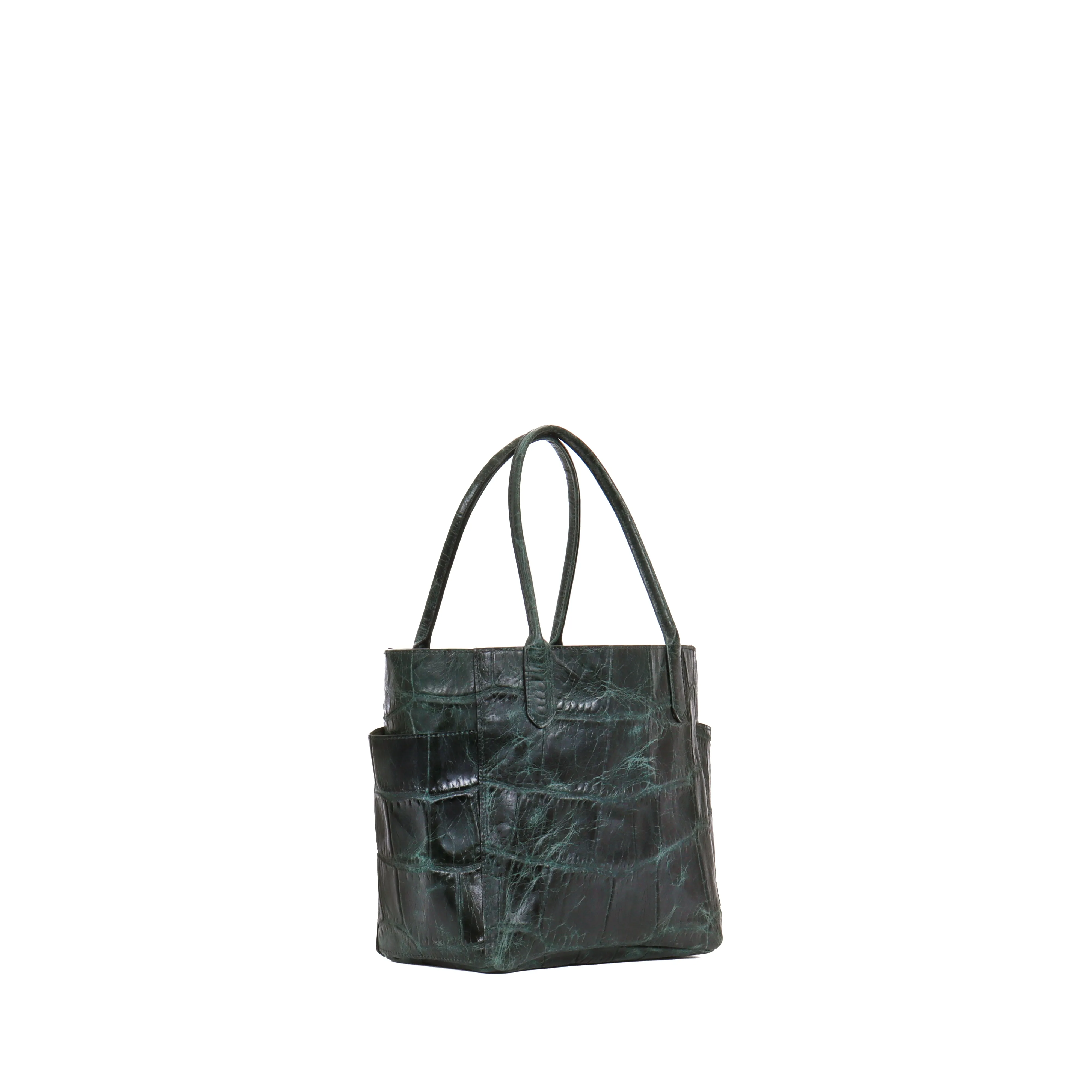 SMALL POCKET TOTE VINTAGE FOREST EMBOSSED JUMBO GATOR