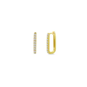 Small Rectangular Diamond Hoops