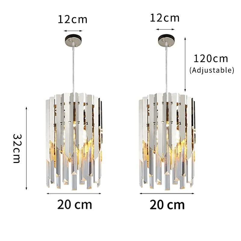 Small Round k9 Crystal Modern Led Chandelier for Living Room Kitchen Dining Room Bedroom Bedside