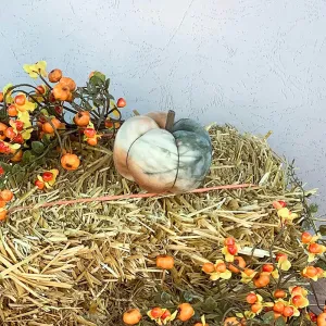 Small Slate Blue/Orange Tye Dye Pumpkin