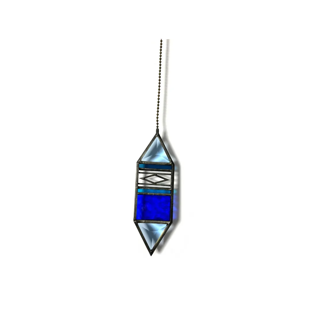 Small Trigon Suncatcher in Cobalt