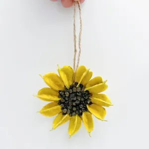 Small Yellow Cotton Sunflower Ornament