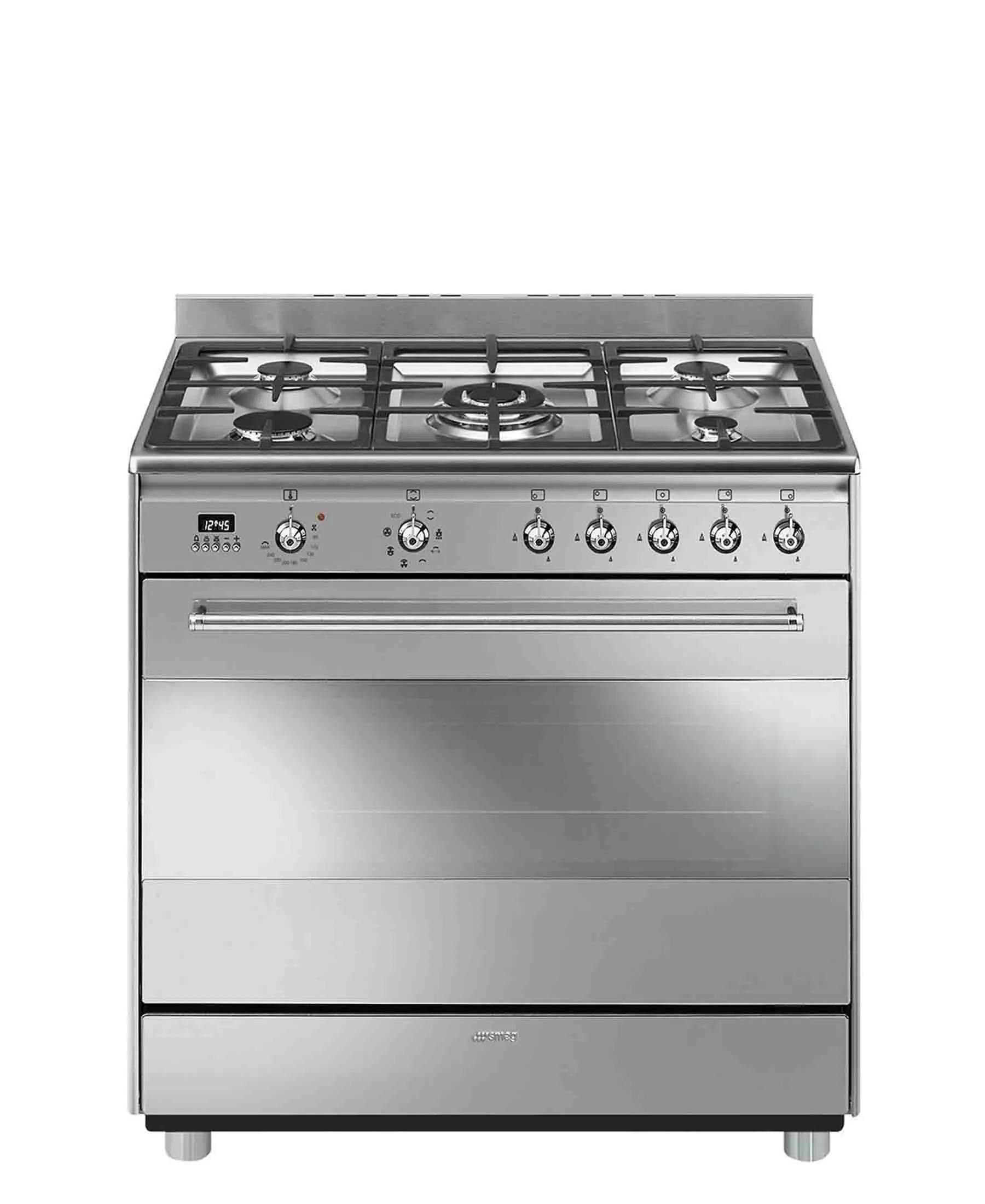 Smeg 90cm 5 Burner Gas & Electric Cooker Classica - Silver