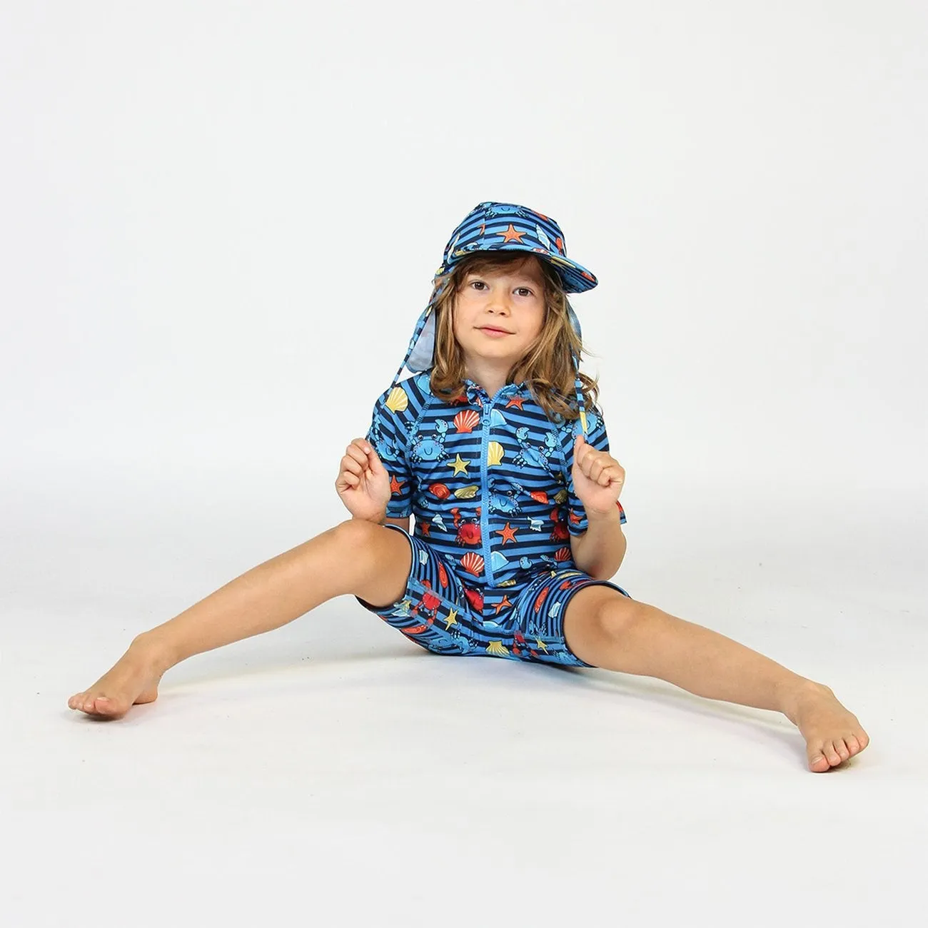 Småfolk Brilliant Blue UV50 Swimsuit With Crabs